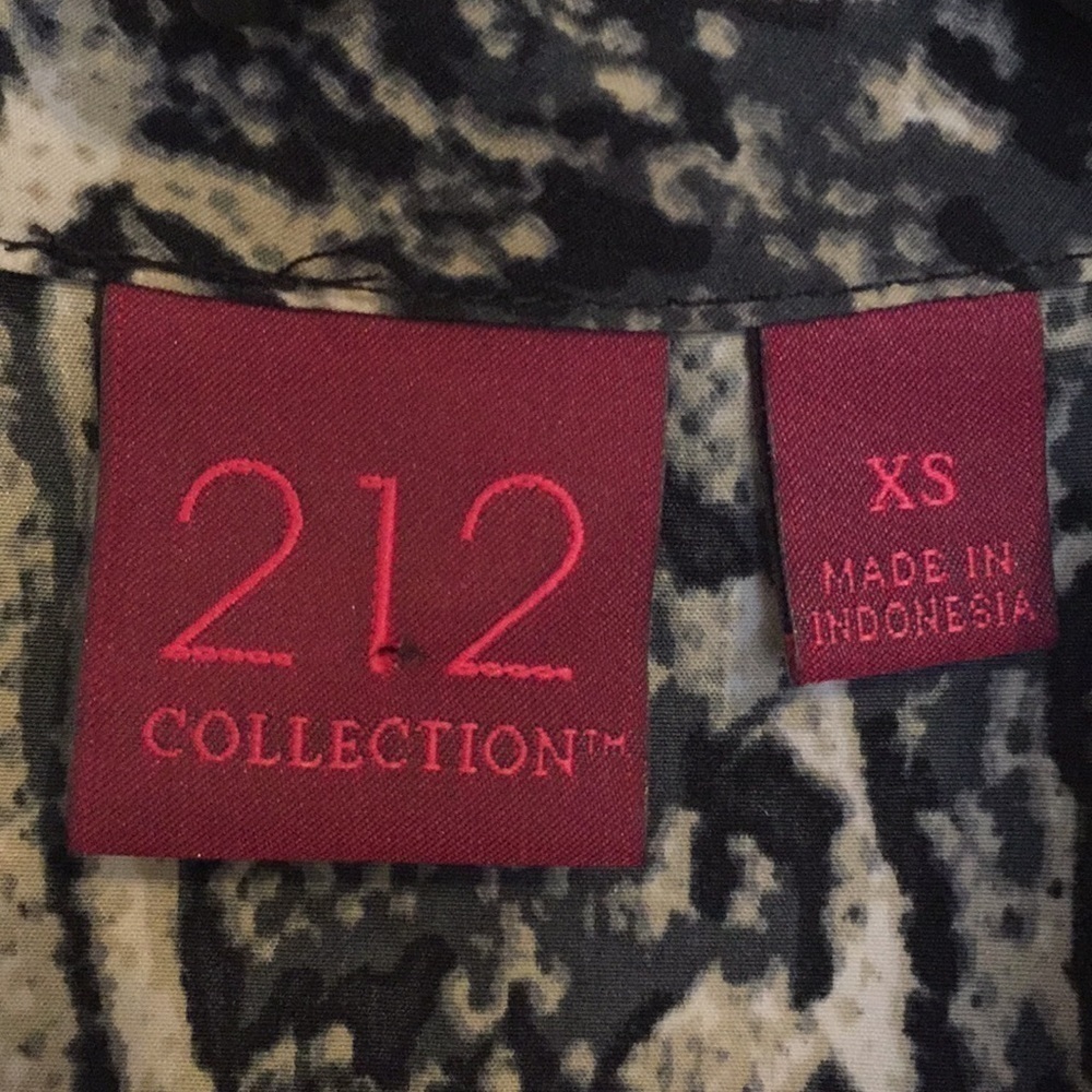 212 Collection Snake Print Button Down/Tie Blouse - image 4